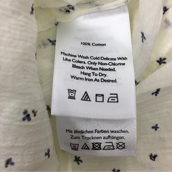 EDDIE BAUER Packable Long Sleeve Button Up Shirt Sheer Floral Size Medium NWT - Picture 8 of 10